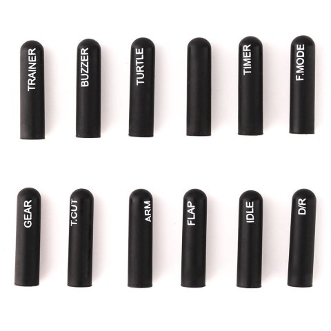Labeled Silicon Switch Cover Set RadioMaster LONG Black Labeled Silicon Switch Cover Set RadioMaster LONG Black