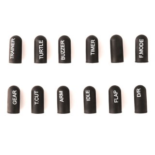 Labeled Silicon Switch Cover Set RadioMaster SHORT Black